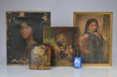 Lot 137 - A mixed collection of various oil paintings - one framed