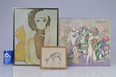 Lot 138 - A mixed group of three paintings - the oil unframed