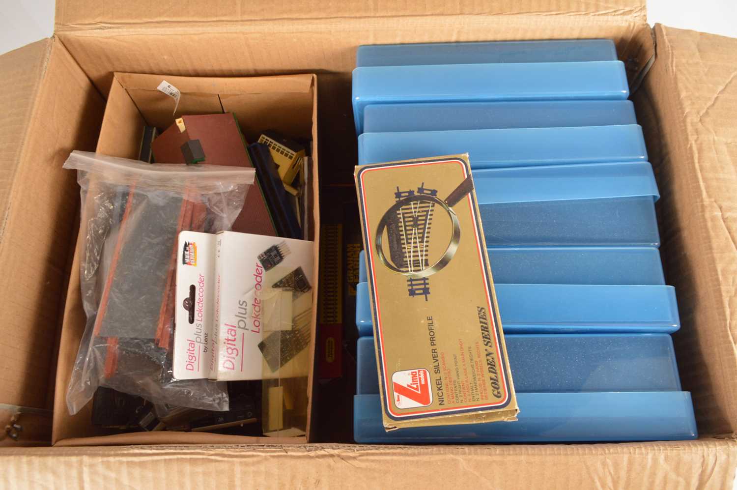 Lot 2 - Peco Lima and other N gauge track buildings and accessories (qty in 1 box)