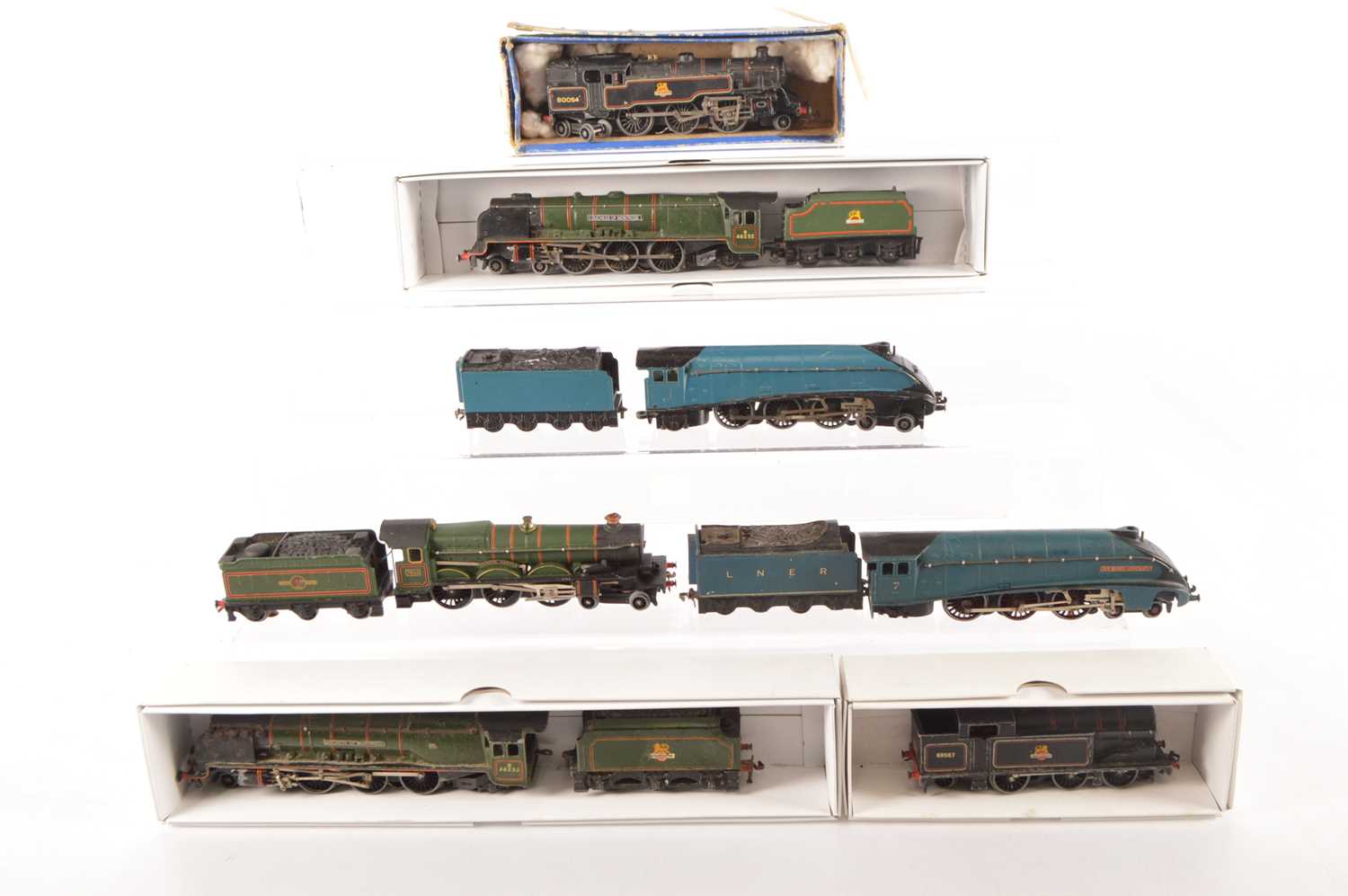 Lot 99 - Seven Hornby-Dublo 00 Gauge boxed and unboxed 3-Rail Steam Tank and Tender Locomotives (7)