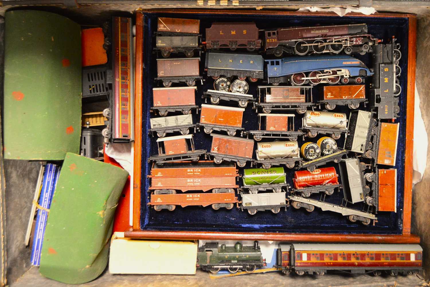 Lot 104 - Hornby-Dublo 00 Gauge Locomotives Passenger and Goods Rolling Stock Accessories and Track  with Gaiety Pannier Tank and Truscale Station (qty)