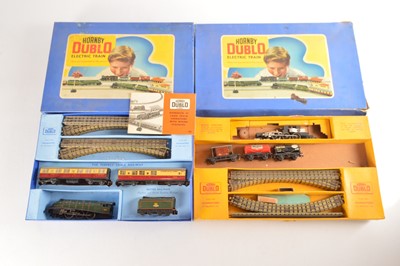 Lot 109 - Hornby-Dublo 3- Rail Train Set Locomotives and Coaches with Goods Rolling Stock Buildings and Accessories and Track (qty in 5 boxes)