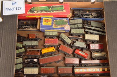 Lot 113 - Hornby-Dublo 00 gauge 3 rail Locomotive coaches and wagons with track and controllers (qty in 2 boxes)