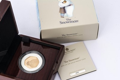 Lot 36 - A Royal Mint 2020 The Snowman gold proof 50 pence coin