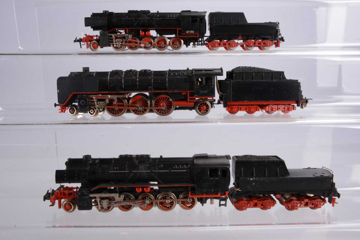 Lot 163 - Trix/Liliput HO Gauge DB black pair of 2-10-0 Steam Locomotives and Tenders and 4-6-2 Locomotive and Tender (3)