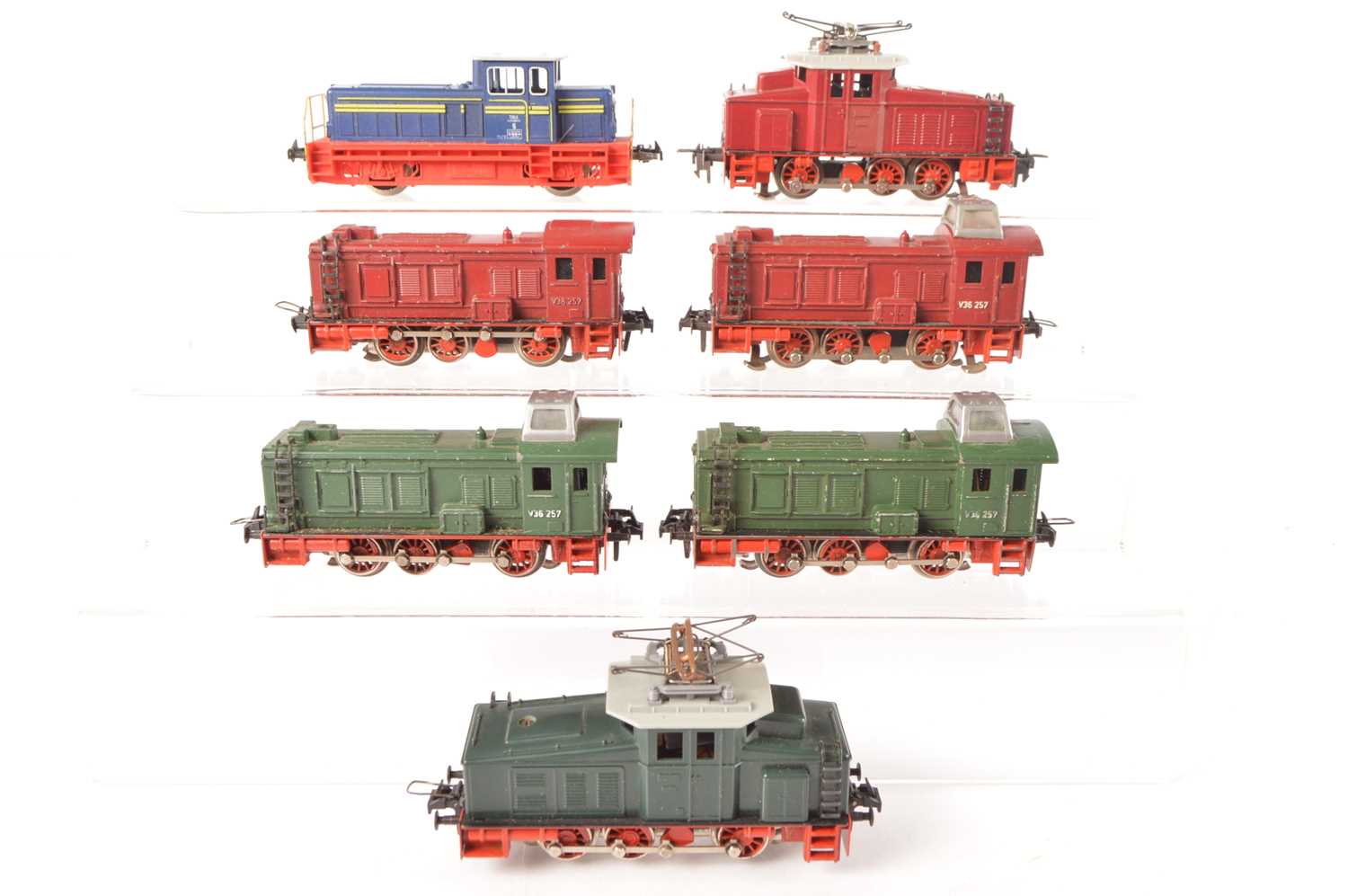 Lot 173 - Trix HO Gauge mostly DB 0-6-0 Diesel and Electric Shunters (7)