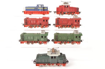 Lot 173 - Trix HO Gauge mostly DB 0-6-0 Diesel and Electric Shunters (7)