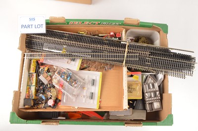 Lot 248 - 00 gauge track scenic accessories and rolling stock/parts (large qty in 13 boxes)