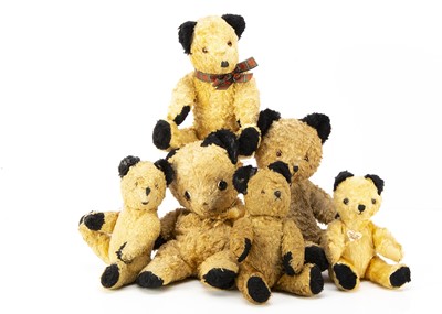 Lot 429 - Six post-war Eastern European Sooty-type Teddy Bears