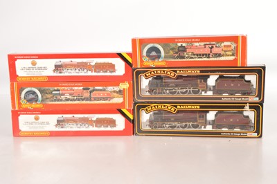 Lot 298 - Hornby Mainline 00 gauge Steam Locomotives and tenders all in LMS maroon livery in original boxes (6)