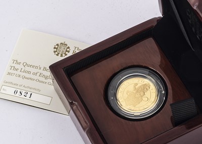Lot 55 - A Royal Mint Elizabeth II The Queen's Beasts UK Quarter Ounce Gold Proof Coin