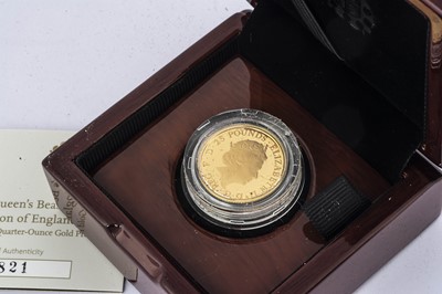 Lot 55 - A Royal Mint Elizabeth II The Queen's Beasts UK Quarter Ounce Gold Proof Coin