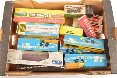 Lot 331 - VEB Piko Kleinbahn Schict H0 gauge Steam Locomotives Coaches and wagons all in original boxes (21)