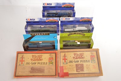 Lot 352 - Corgi 1/120 scale diecast display locomotives and vintage jig-saws (7)