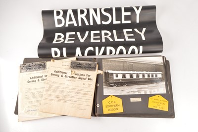 Lot 361 - A DMU blind with an album of Carriage photographs and other items (qty in 1 box)