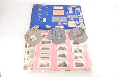 Lot 363 - Collection of Buttons Badges and tickets mounted on a board with Photo images on card sheets (20)