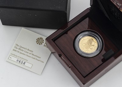 Lot 60 - A Royal Mint Elizabeth II The Queen's Beasts UK Quarter Ounce Gold Proof Coin