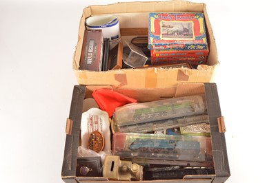 Lot 367 - Jigsaws Resin models DVDs and other railway memorabilia (qty in 2 boxes)