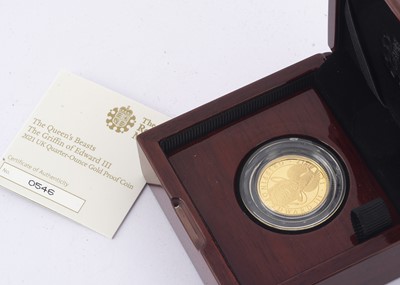 Lot 61 - A Royal Mint Elizabeth II The Queen's Beasts UK Quarter Ounce Gold Proof Coin