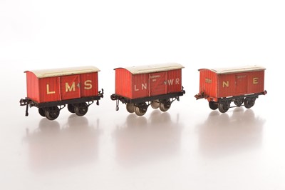Lot 394 - Hornby 0 Gauge trio of Gunpowder vans (3)