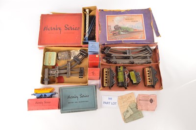 Lot 415 - Hornby 0 Gauge mixed group of Pre and post war Locomotives, rolling stock and accessories (35 plus)
