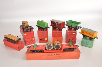 Lot 416 - Hornby 0 Gauge group of Pre and post war goods wagons (11)