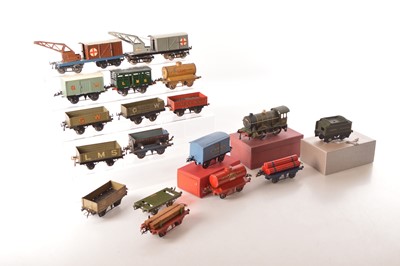 Lot 428 - Hornby 0 Gauge Mixed Group of Rolling Stock & Locomotive (17) 