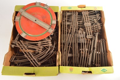 Lot 453 - Hornby 0 Gauge with Other Manufacturers 2 & 3 Rail Tinplate Track (qty)