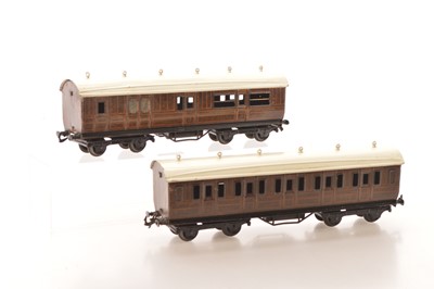 Lot 471 - Bing for Bassett Lowke 0 Gauge pair of LNER 1924 series Passenger coaches (2)