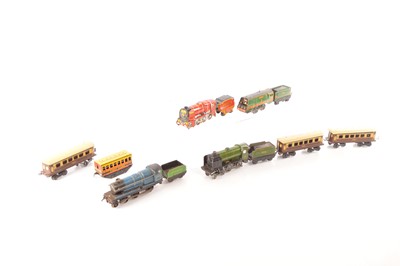 Lot 557 - Mettoy and other commercial manufacturers 0 Gauge Locomotives and Rolling stock (6)