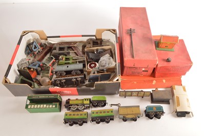 Lot 567 - Bing/Hornby /Bassett Lowke and other commercial manufacturers Gauge 0 and 1 Mixed group of Locomotives, Rolling stock and accessories (40 plus)
