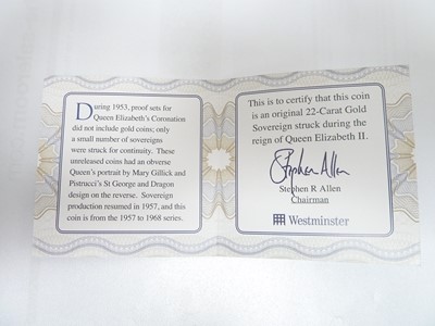 Lot 82 - IMPORTANT ANNOUNCEMENT: PLEASE NOTE THIS IS NOT A PROOF COIN - A Royal Mint Elizabeth II gold proof full sovereign