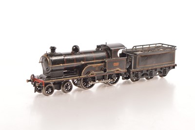 Lot 592 - Bing 0 Gauge 4-4-0 Loco & Tender LNWR lined black 'Queen Mary'