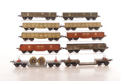 Lot 603 - Hornby 0 Gauge group of Goods wagons (10)