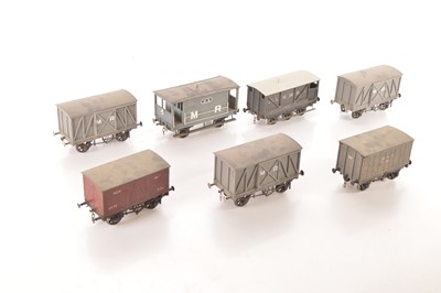 Lot 608 - Scratch /Kit built Gauge 1 Goods wagons (7)