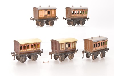 Lot 637 - Bing Gauge 1 group of 4-wheel LNWR Passenger coaches (5)