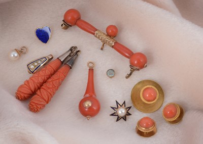 Lot 10 - A collection of coral and pearl jewels