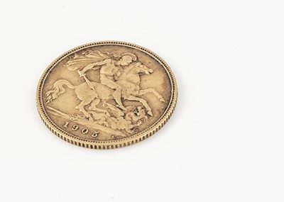 Lot 95 - An Edward VII gold Half Sovereign