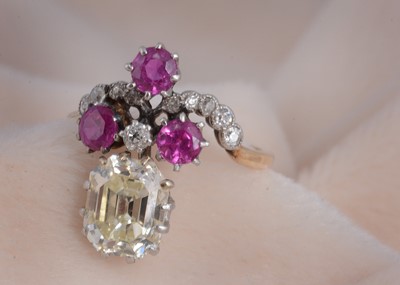 Lot 54 - A 19th Century ruby and diamond dress ring