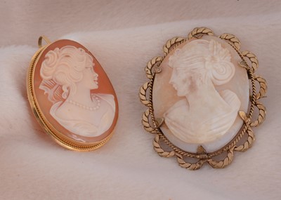 Lot 71 - An oval shell carved cameo