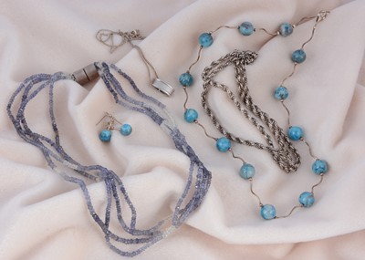 Lot 112 - A multi strand corundum pebble necklace