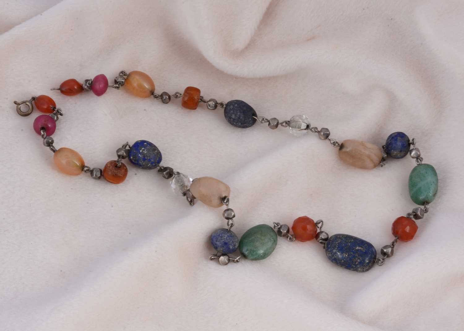 Lot 174 - A 19th Century hardstone and paste bead necklace