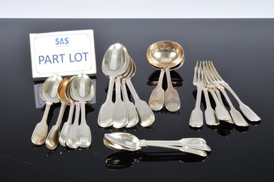 Lot 226 - A part and harlequin collection of Georgian and Victorian silver fiddle and thread pattern cutlery