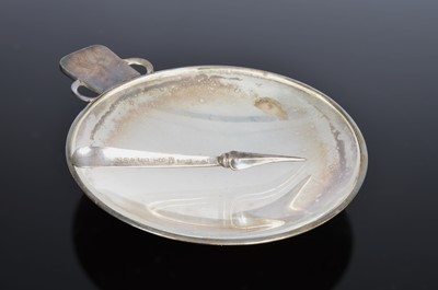 Lot 228 - An Art Deco period small Danish serving dish and pick by Georg Jensen