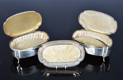 Lot 233 - An Art Deco silver and enamelled dressing table set by B.B.S Ltd