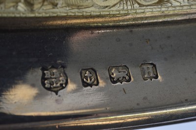 Lot 233 - An Art Deco silver and enamelled dressing table set by B.B.S Ltd