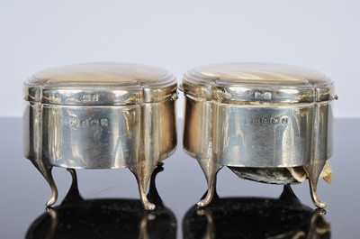 Lot 233 - An Art Deco silver and enamelled dressing table set by B.B.S Ltd