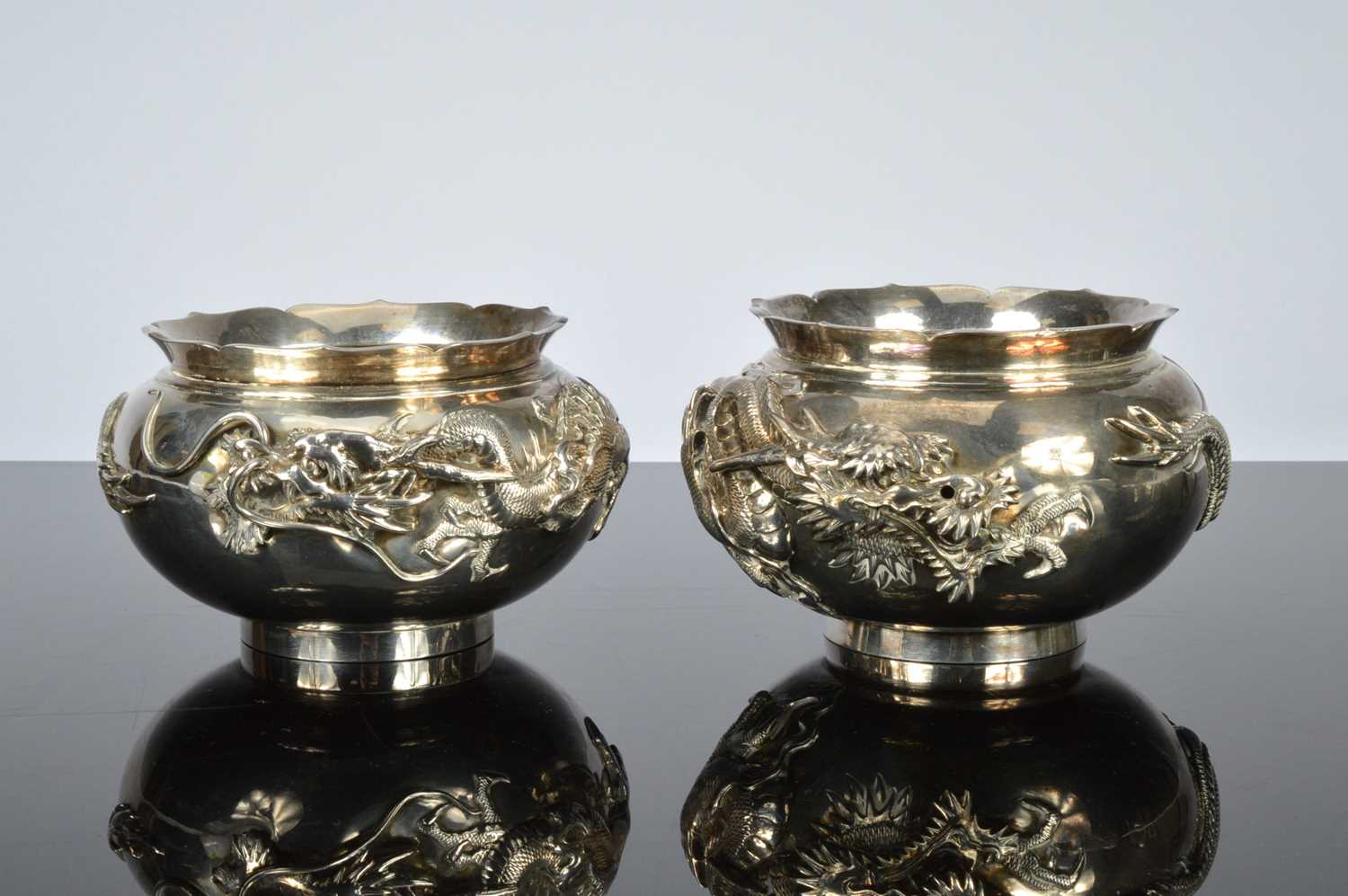 Lot 244 - Two first half 20th century Japanese silver bowls by Musashiya