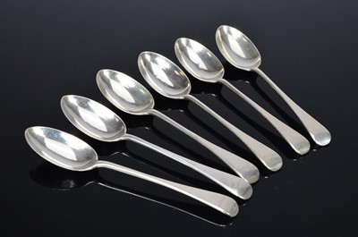 Lot 252 - A set of six Edwardian silver dessert spoons by Charles Boynton