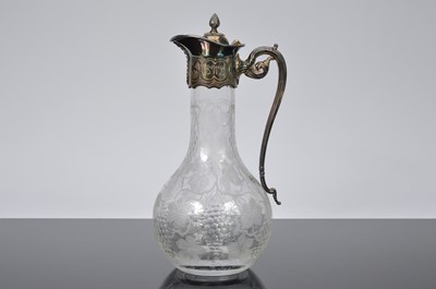 Lot 253 - A modern glass and silver mounted claret jug